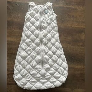Quilted White Baby Sleep Sack